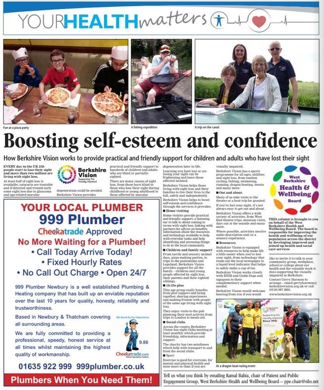 How Berkshire Vision works to provide practical and friendly support for children and adults who have lost their sight.
Please read the August <a href="/NewburyToday/">.</a> Your Health Matters article.
Click the link below to read the digital edition of the article.
user-5867488766.cld.bz/Newbury-Weekly…