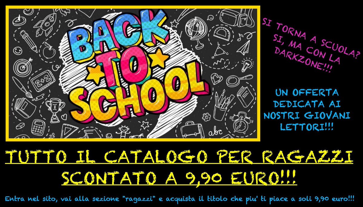 BUON FERRAGOSTO!Siete tutti a folleggiare?
Tra un pò si torna a scuola.. 😢cerchiamo di rendere questo rientro meno triste con una nuova OFFERTA!🥳
Un SUPERSCONTO dedicato ai nostri GIOVANI LETTORI!!!
Scopri i titoli in offerta!!!! 
ECCO IL LINK 👇
dark-zone.it/libri/genere/r…