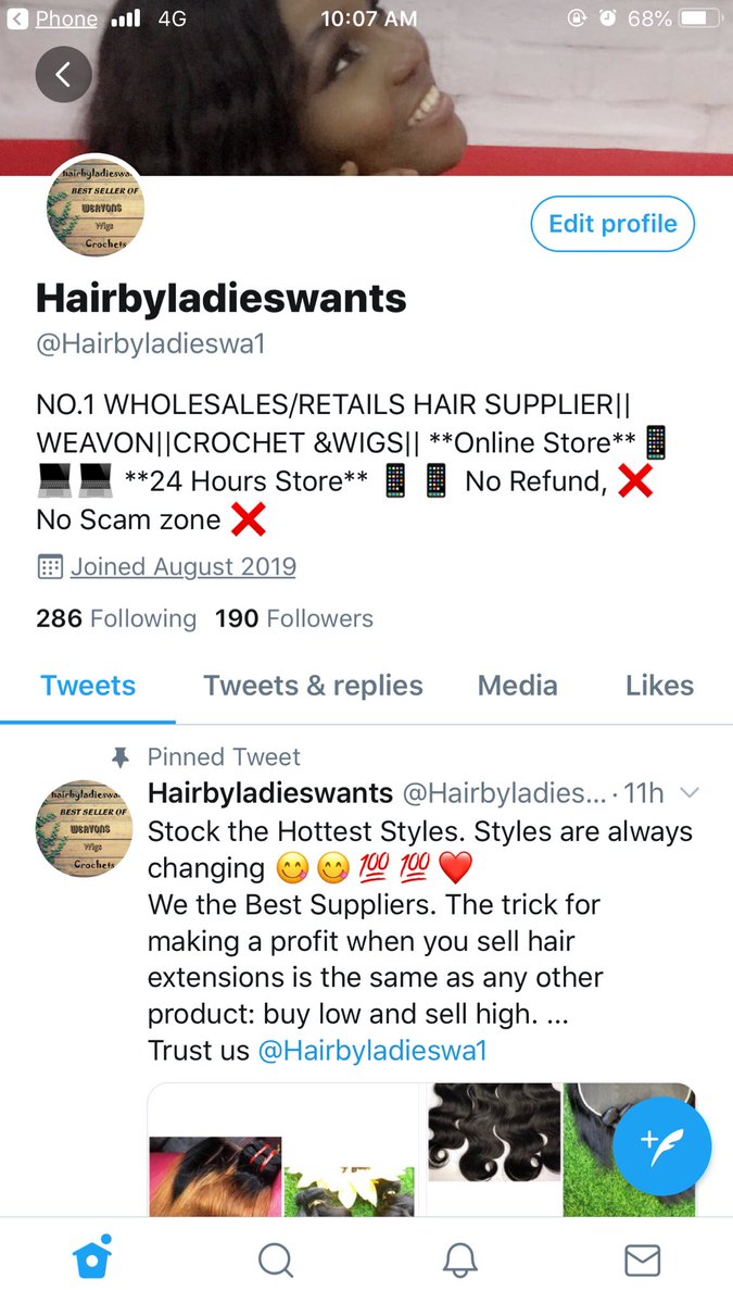 Hairbyladieswa1's tweet photo. @OgbeniDipo @Hairbyladieswa1 is the best suplier in both wholesales/Retails of all kind of hair:: #Weavons #Crochet #Wigs  and all other varieties of Woman Hair!! Please patronize A Darling Sis and Retweet if this get to your TL🙏🔥❤️ https://t.co/Rw2OqLaQ1H