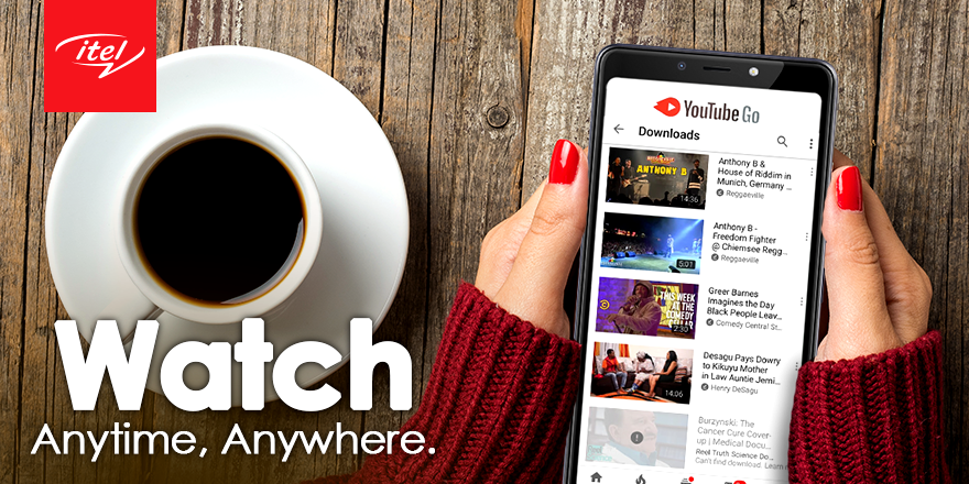 itelKenya's tweet photo. Save your videos from YouTube Go and watch them offline on your #itelP33. So data friendly, right?
#PowerInControl
#itelMobile https://t.co/5Zq9iESQ0D