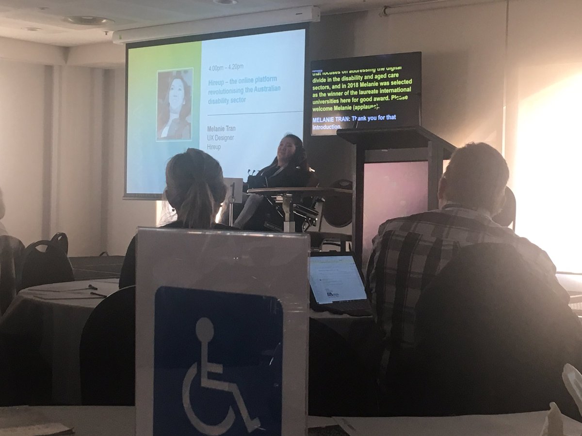 Zanetti_R's tweet photo. Brilliant talk by Mel Tran UX designer at hireup - exploring #accessibility and #design for social good to create more opportunities https://t.co/eqvvnE0H8N