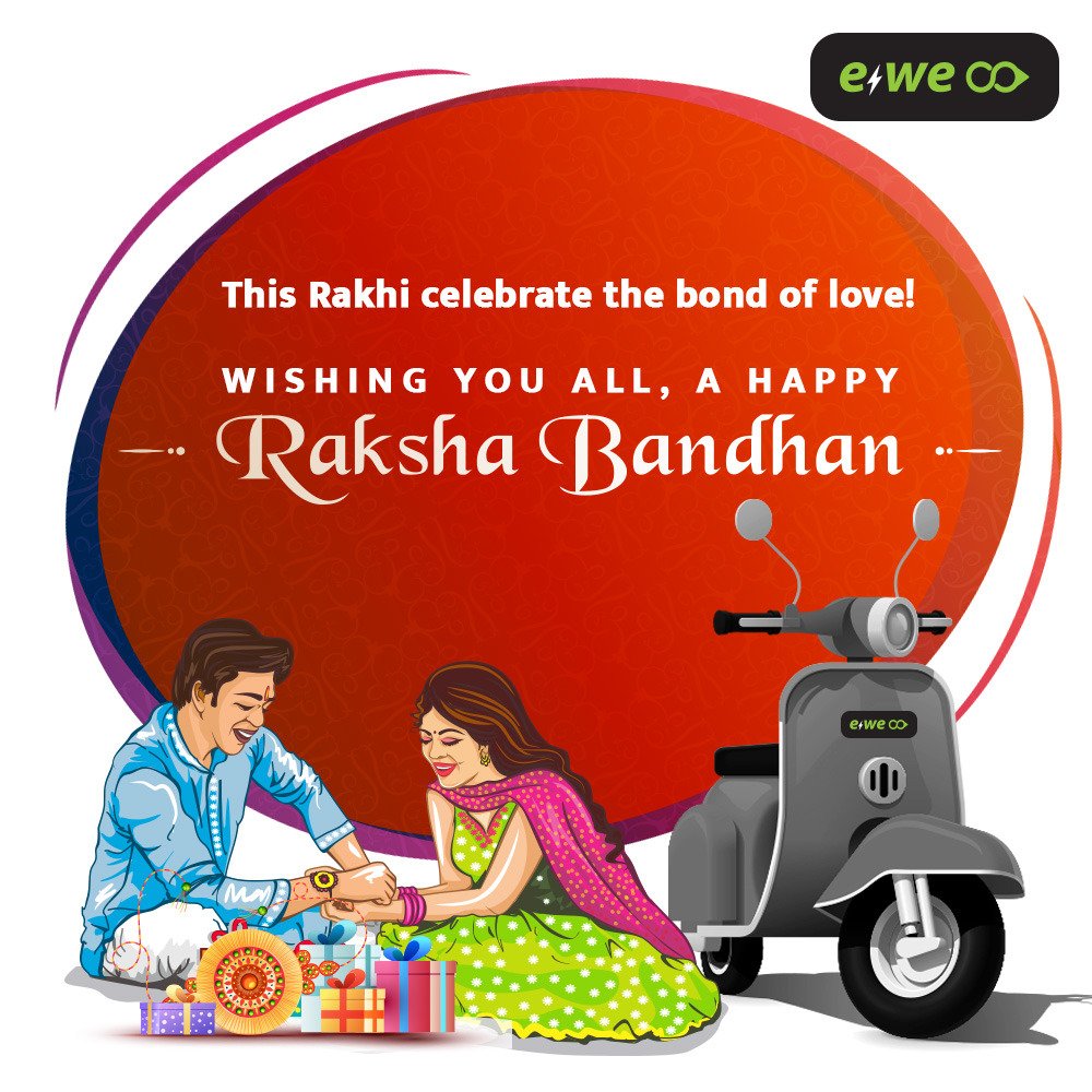 EweMobility's tweet photo. Wishing all the siblings a Happy &amp; Sweetlicious Raksha Bandhan. #HappyRakshaBandhan #Rakhi #EWE #SayNotoPollution #GreenerEarth #SaveEarth #GoGreen https://t.co/S6Bd4PTXak