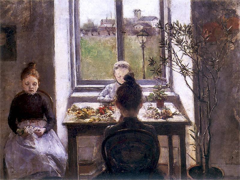 Olga Boznańska, Kwiaciarki (flower gardens), 1889, Polish painter associated with Impressionism #womensart