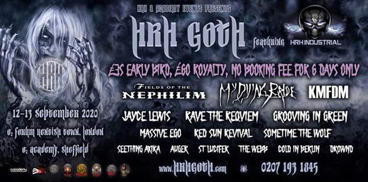 Absolutely ecstatic to be announcing that were appearing at @HRHGoth next year!! What a fucking line-up!!