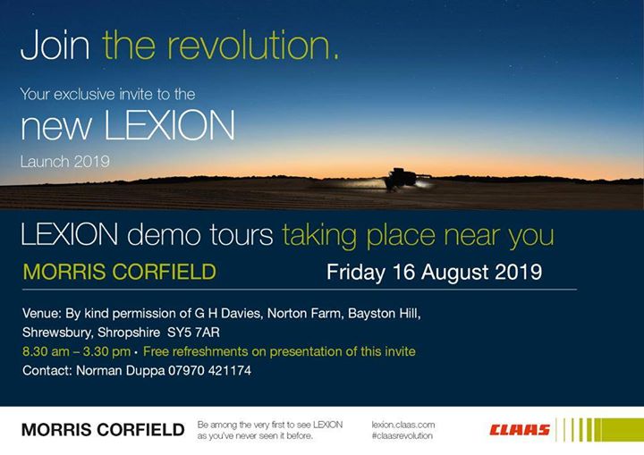Morris_Corfield's tweet photo. DONT FORGET 😋DEMO IS TOMMORROW.. SEE YOU THERE 
#NewLexion #visit #demo #morriscorfield

Demo day🚜🚜 taking place on the 16th August 2019 @ G.H.Davies, Norton Farm Bayston Hill, Shrewsbury, SY5 7AR.

Contact Norman Duppa for info on 07970421174 😉 https://t.co/wNMXWeaZiN