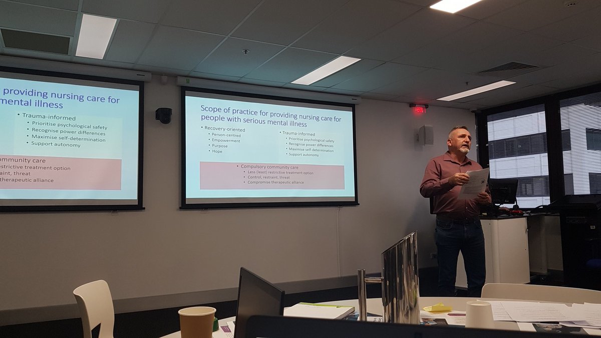 LydiaMainey's tweet photo. CQU RHD student Stephen Haines' research will explore the conflicting priorities for mental health nurses. Go Steve!!! #SNMSS3MT @Noosa_Steve https://t.co/6WGHj3TG7X