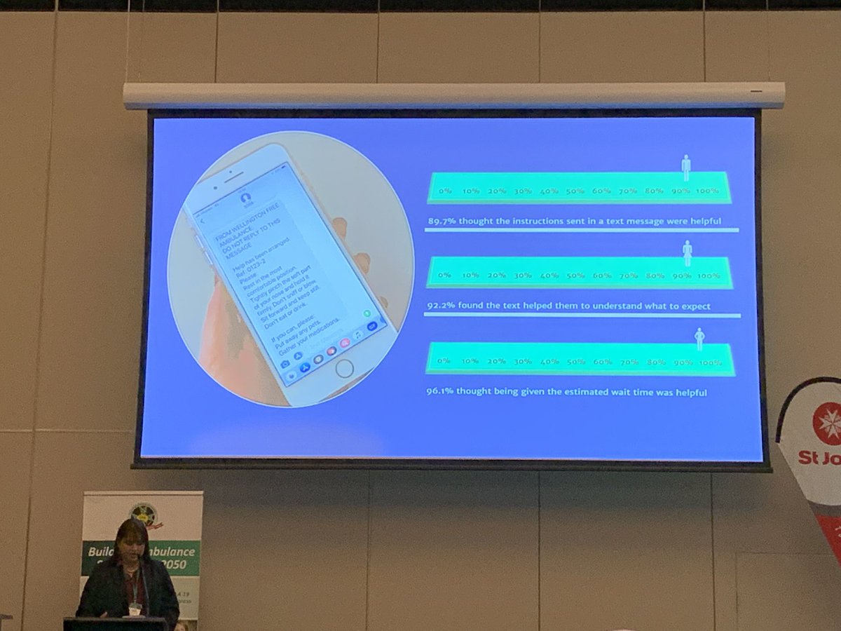 Great initiative from @WgtnFree providing updates to emergency callers on ambulance ETA and pre-arrival care instructions. A fantastic way to keep callers reassured &amp; informed. #CAA19Congress