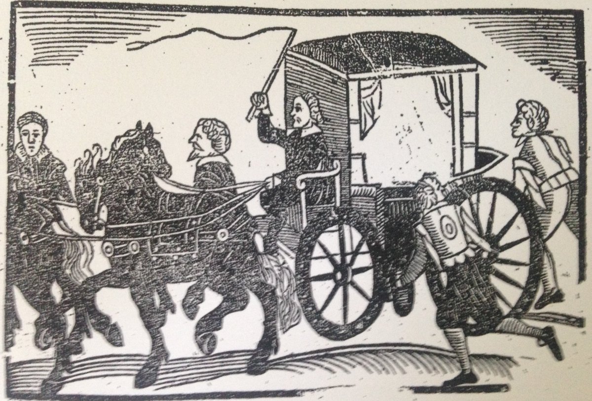 JanMooreMrsCox's tweet photo. On hackney coaches.

Their Jumpings make
The Pauement shake,
Their noyse doth mad the Towne.

#CoachDrivers #LondonTransport #17thCentury

The coaches ouerthrow (1636), British Library, London, Roxburghe, EBBA 30361 https://t.co/cU2VdqpQN4