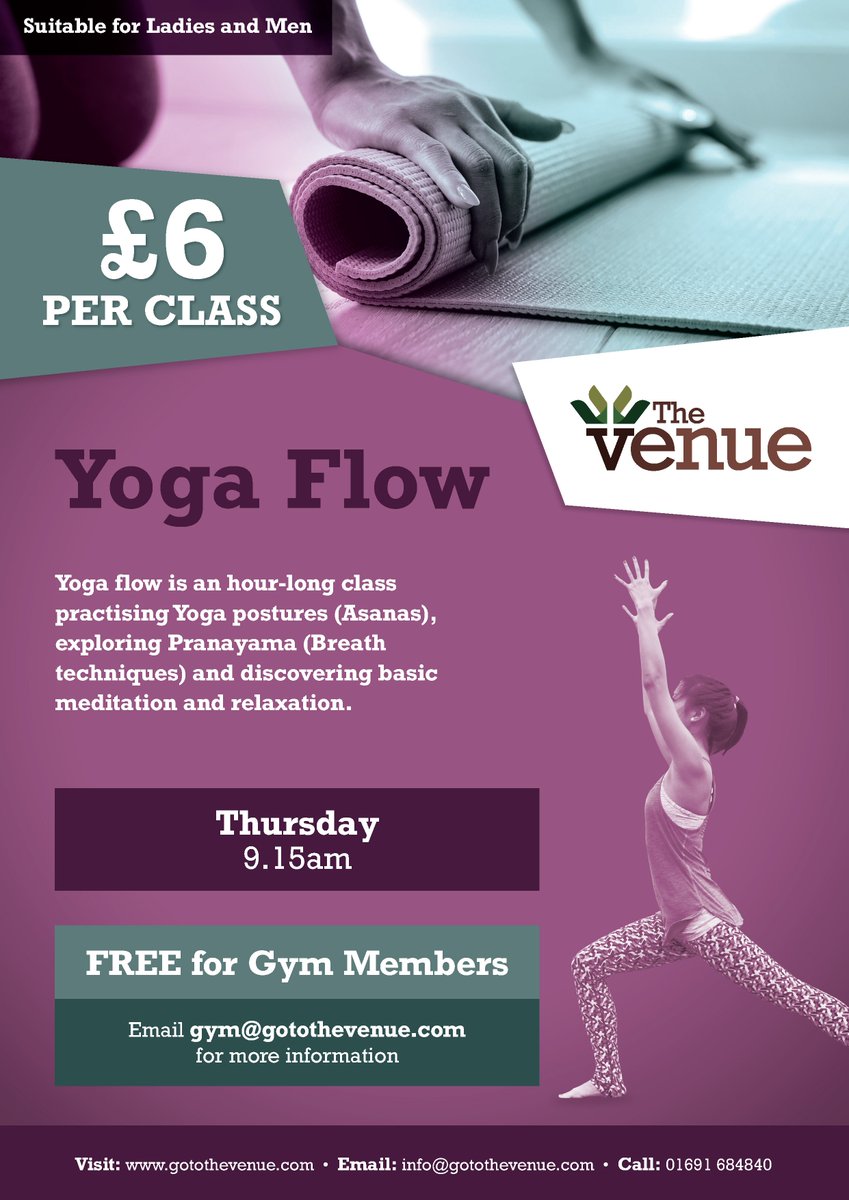 Yoga Flow is on today at 9.15! Come down and try it out!
