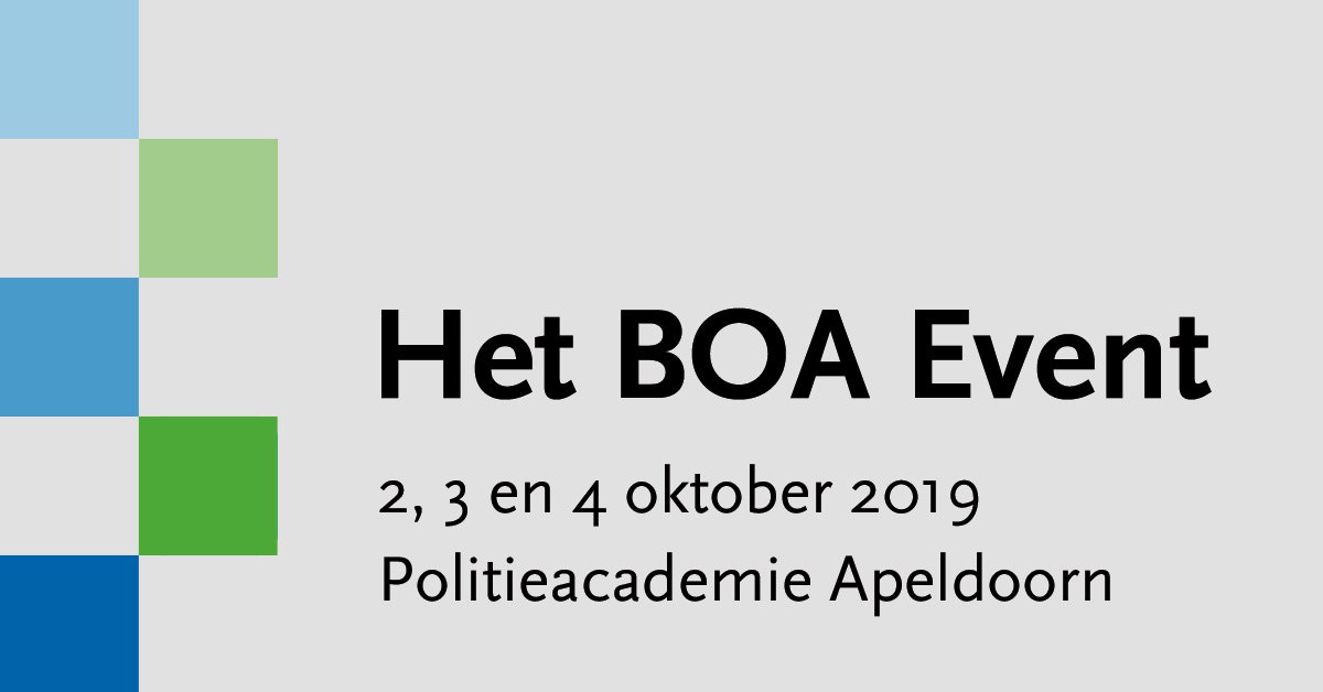 Het BOA event | Elke dag plenaire lezingen, (interactieve) workshops en een kennismarkt. U kiest zelf welke workshops u bijwoont. Domein I, 2 okt:  bit.ly/2M7u6lz