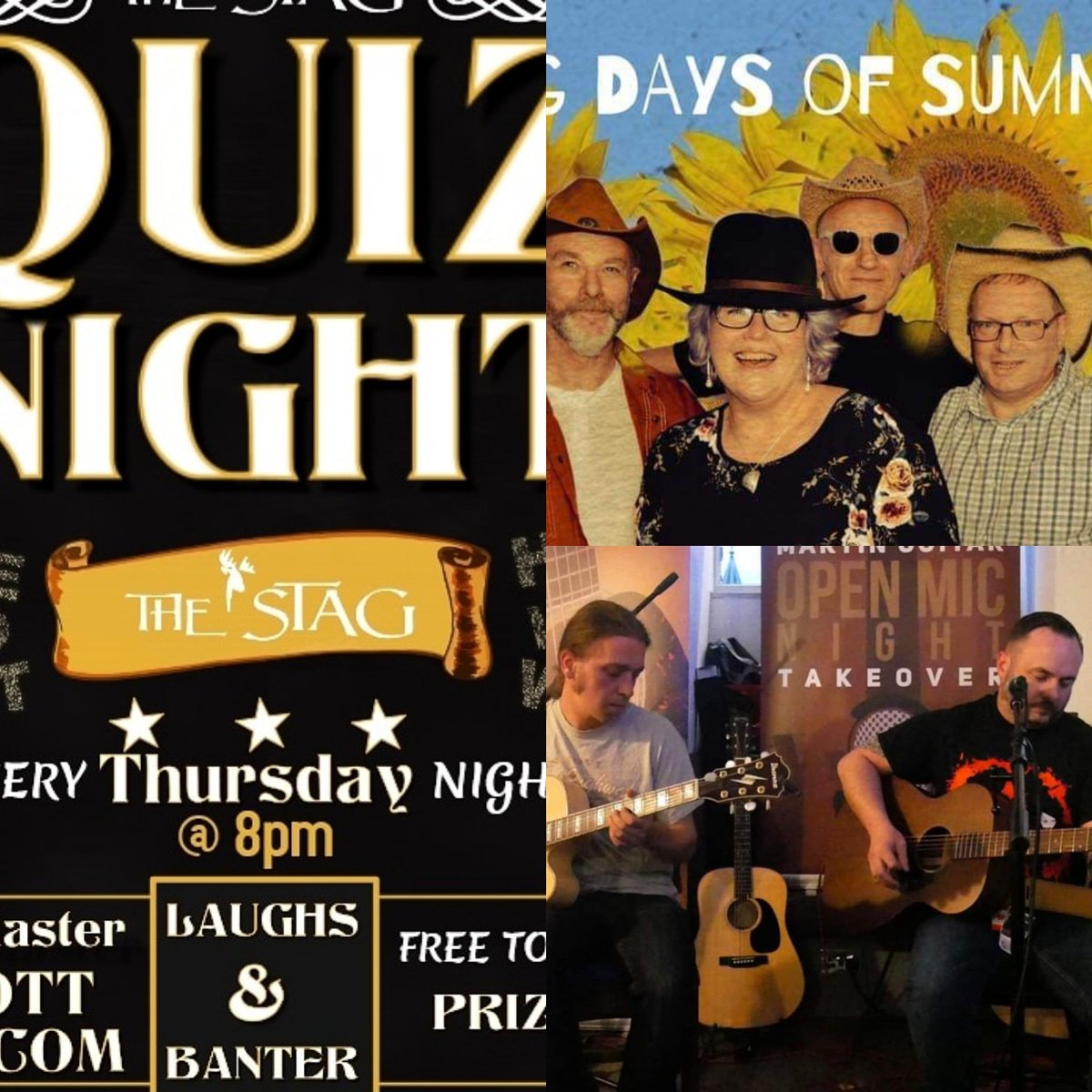 thestagforfar's tweet photo. Weekend Entertainment

Thursday is quiz night. FREE Entry..... 

Friday we have Bob and Marco hosting from 8.30. Them from 9.30 we have featured artist...Dog days of summer performing. Followed by open mic.

Saturday we have excellent Barred playing from 8.30. https://t.co/tyOVqlJaAT
