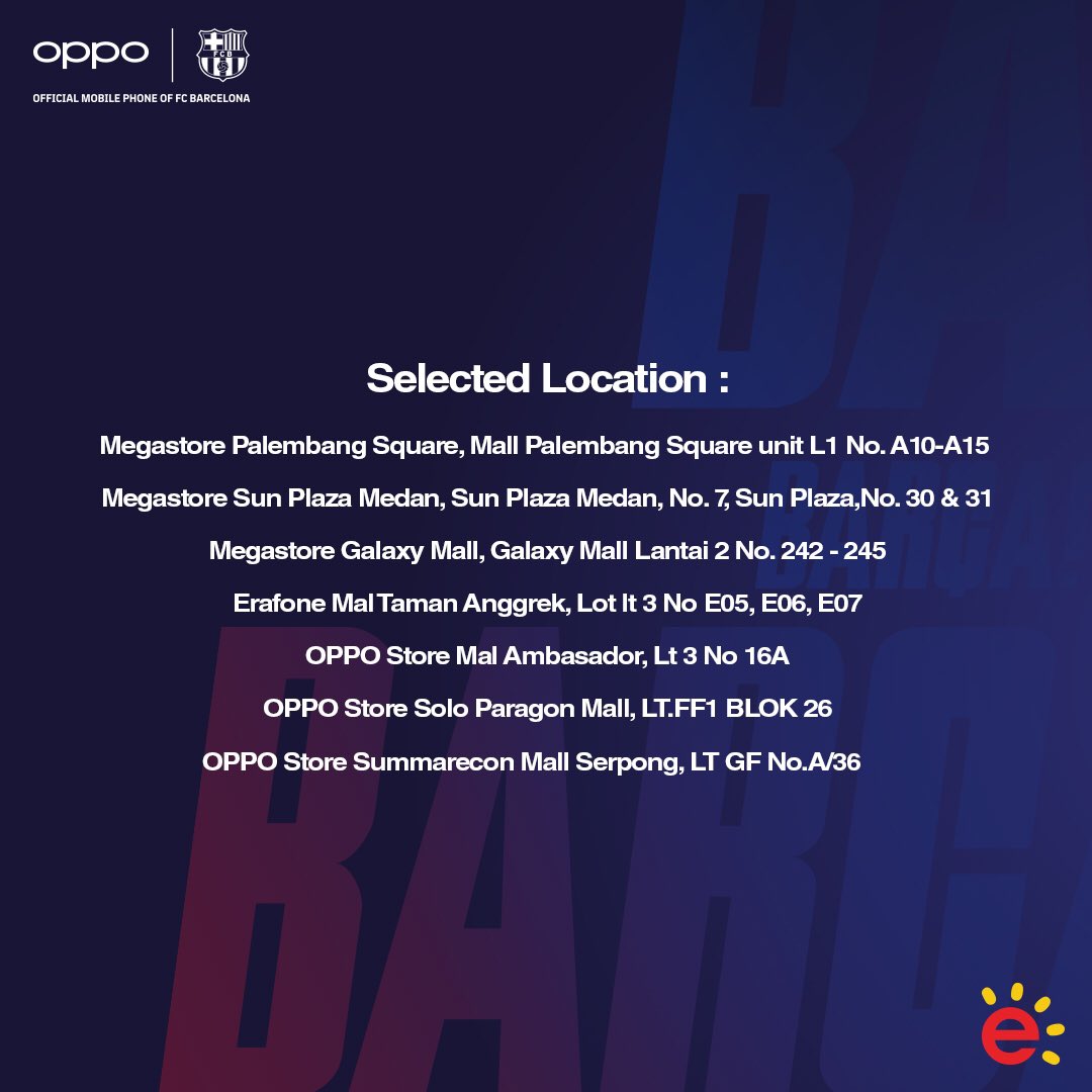 Erafone A Twitter Opporeno Fc Barcelona Kini Sudah Tersedia Di Erafone Store Oppo Store Dan Dapatkan Special Gift Khas Barcelona Info Lengkap Https T Co R90esxdsos Opporenoseries Https T Co Jah3hejgqb