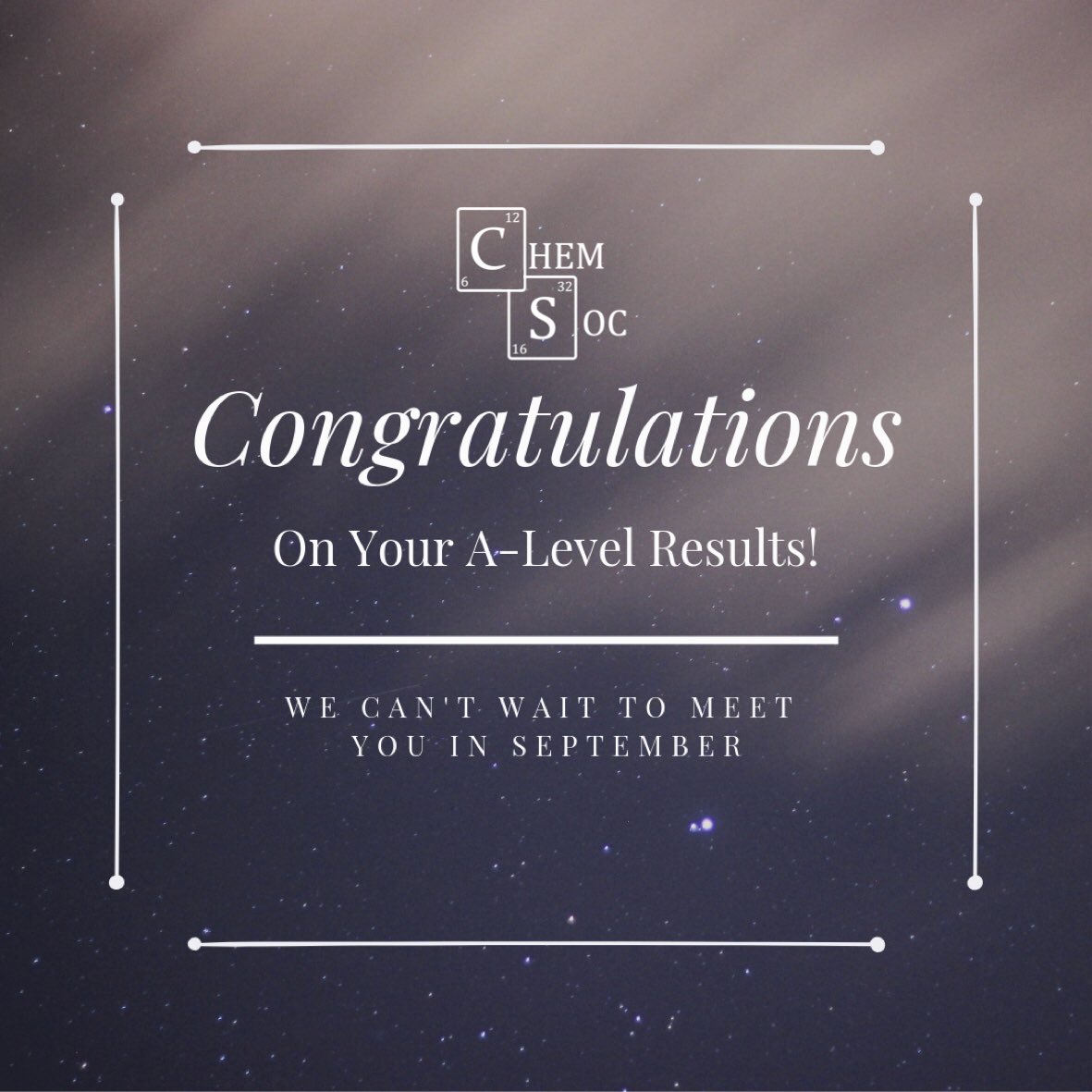 Congrats to our new freshers 🎉 you did it!!
Dm us to join our chemistry freshers facebook group chat and get talking to your new course mates🧪If you’ve got any questions at all about the course, uni life, guildford or anything else, please feel free to dm us ☺️