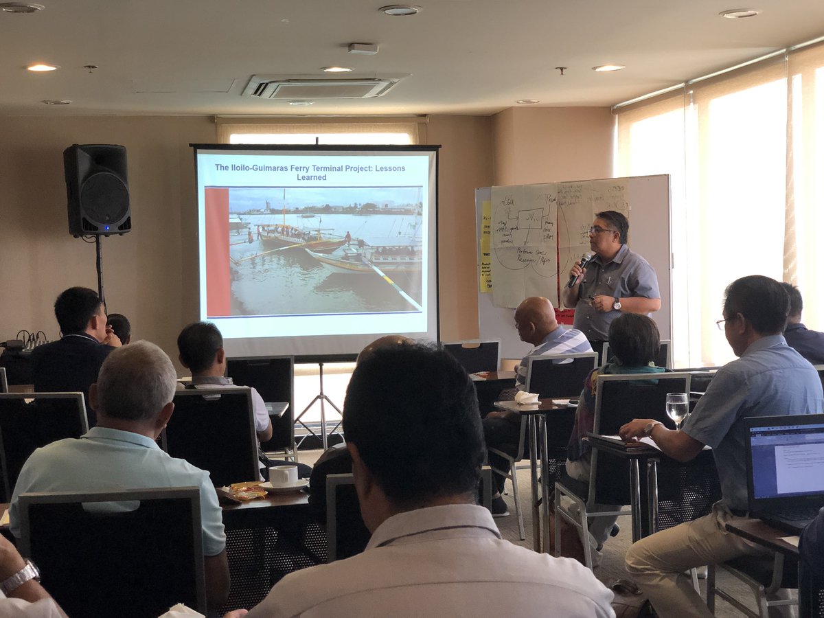 PPP_Ph's tweet photo. Iloilo City Government Planning and Development Coordinator Mr. Jose Roni Peñalosa sharing the City’s experience in implementing their Iloilo-Guimaras Ferry Terminal Complex Joint Venture PPP Project. #RegionalPPPWorkshop #LocalPPPs #PhPPPProgram https://t.co/OUI09GMev2