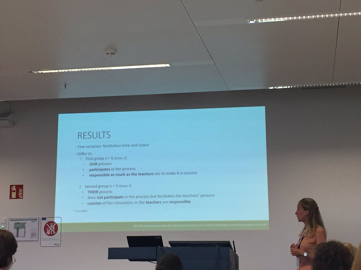 Interesting presentation on which leadership practices of school leaders stimulate collaborative innovation by Angela de Jong @an_dejong @OberonAmsterdam #EARLI2019