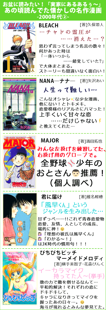 Renta 公式 お盆 帰省シーズン到来 実家の本棚にあるぅ となるあの頃読んでた懐かしの名作マンガ集めてみました う ん エモい 00年代編 名作マンガ 漫画好きと繋がりたい