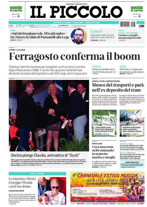 #Buongiorno e buon #Ferragosto a tutti! Ecco le prime pagine di #Trieste e #Gorizia-#Monfalcone. Qui il link al sito: bit.ly/2rdDhET #