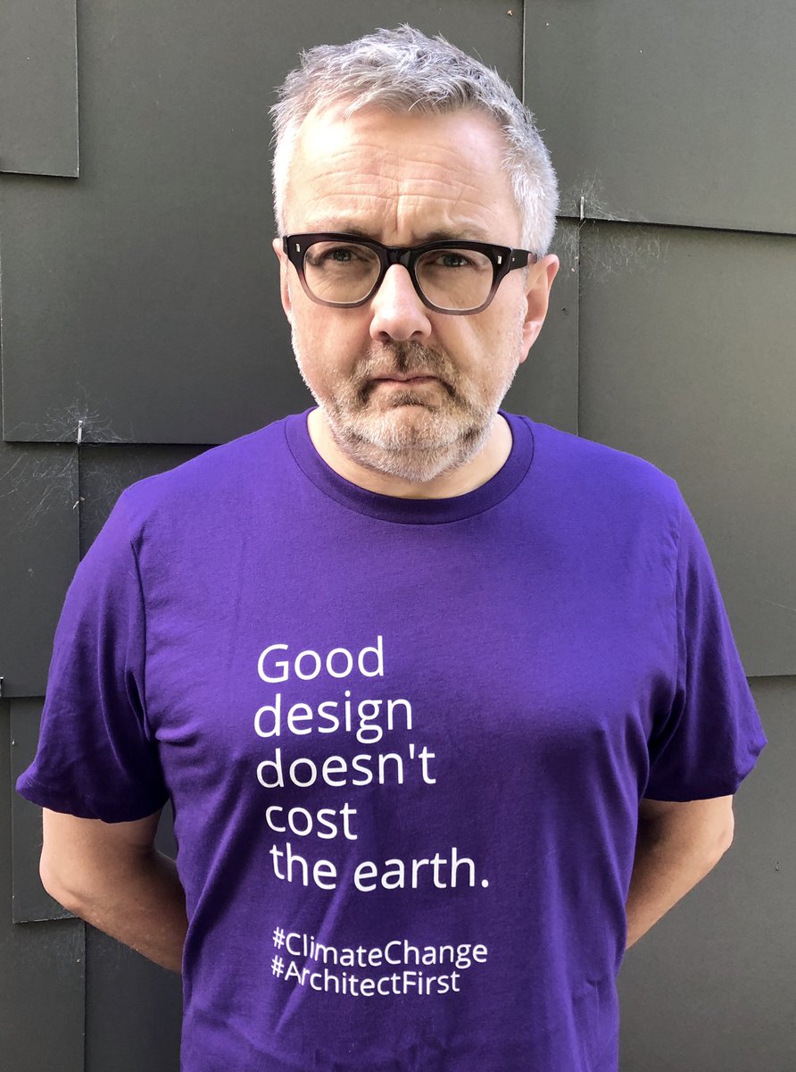 AlanJonesFRIBA's tweet photo. Good design doesn’t cost the earth - I’ve bought the T Shirt #ClimateChange  #ArchitectFirst #ClimateEmergency https://t.co/HRy73SWPR2