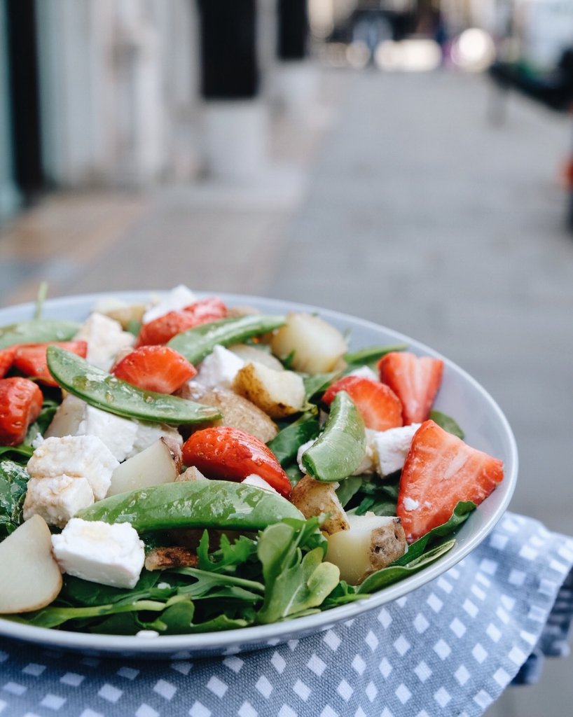 nordicbakery's tweet photo. Our new potato, strawberry &amp; pea salad is like summer on the plate - light, sunny and delicious! https://t.co/YlK4qp7rlm