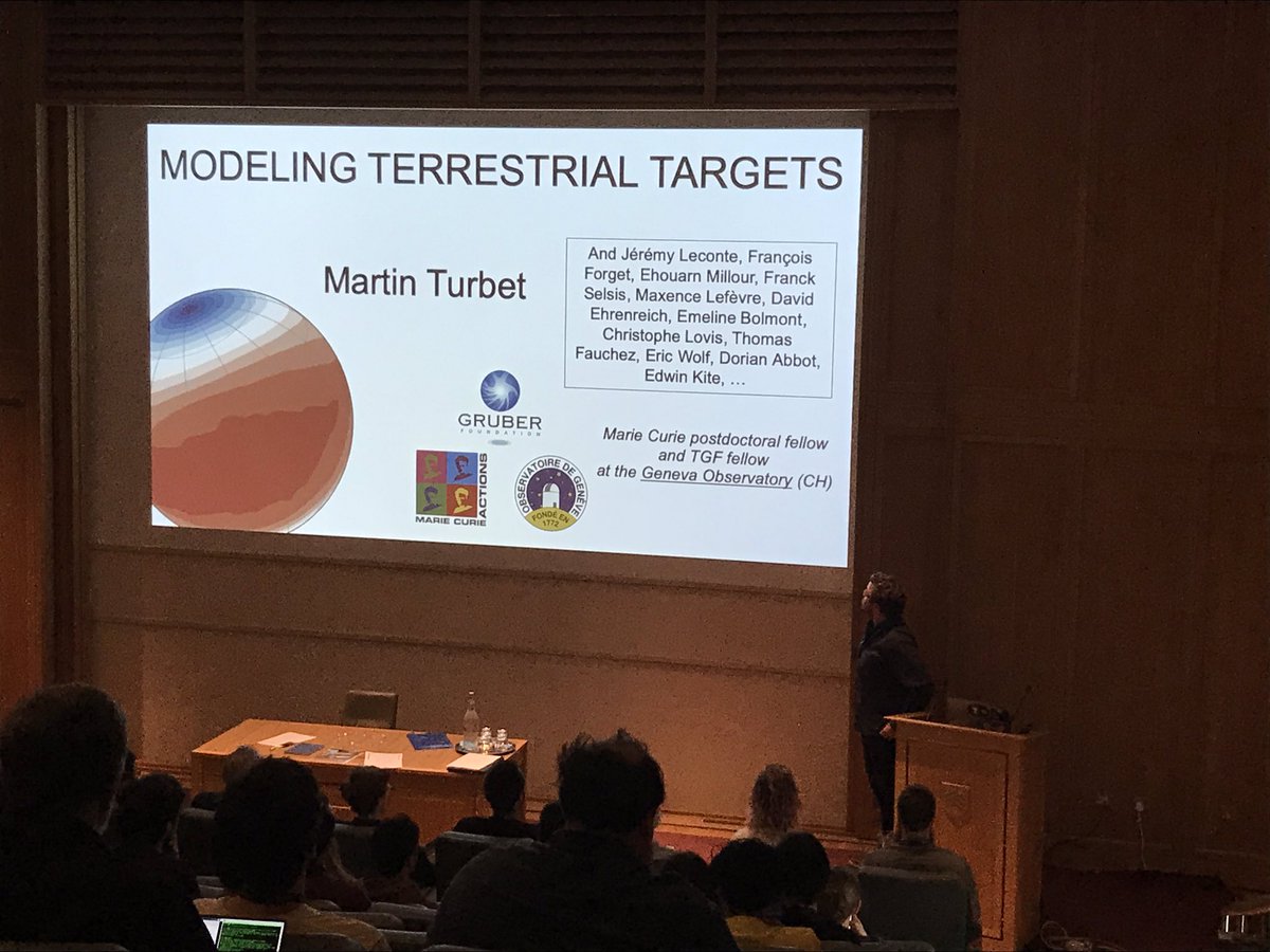 ExoclimesV's tweet photo. Kicking off our first session on the final day is Martin Turbet, our invited speaker who will be discussing modelling terrestrial planets! #ExoclimesV https://t.co/aPayr5RpVP