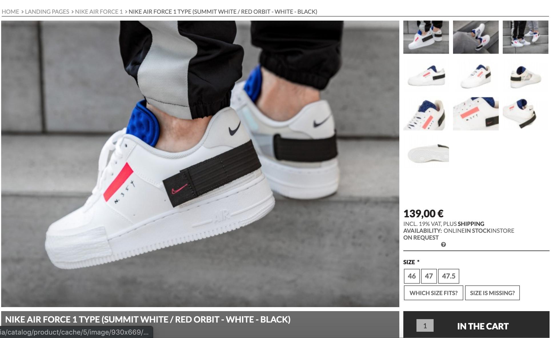 nike air force 1 type 46