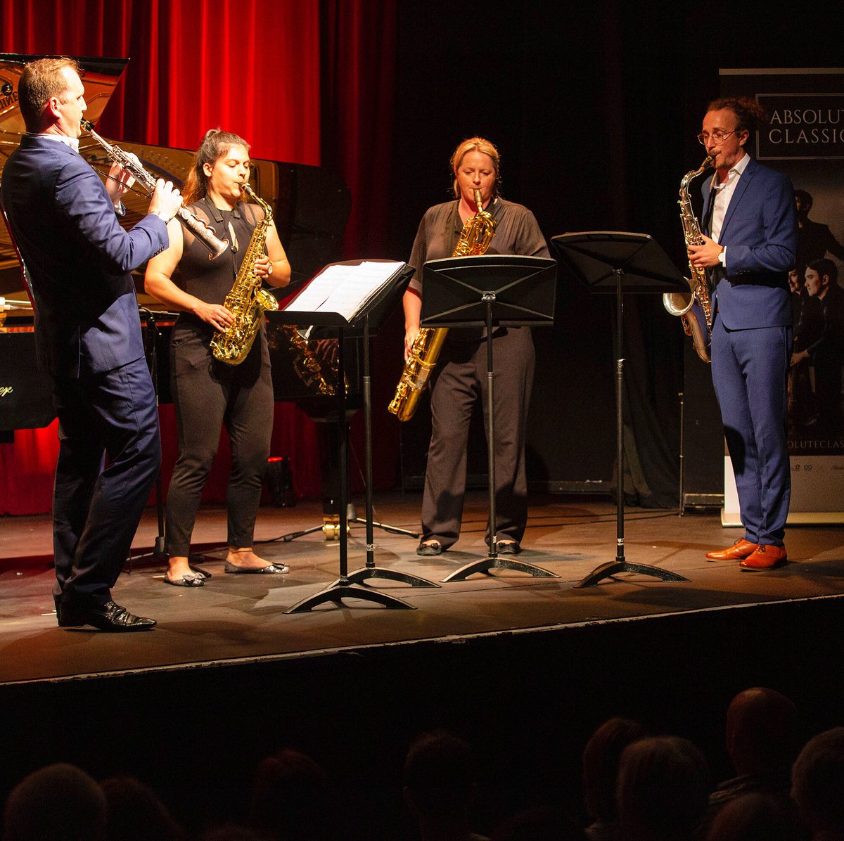 absoluteclass's tweet photo. The @FerioSaxQuartet delivering a wonderful performance at the @absoluteclass Festival 2019 #letsgoferio https://t.co/fu1RfI9tlY
