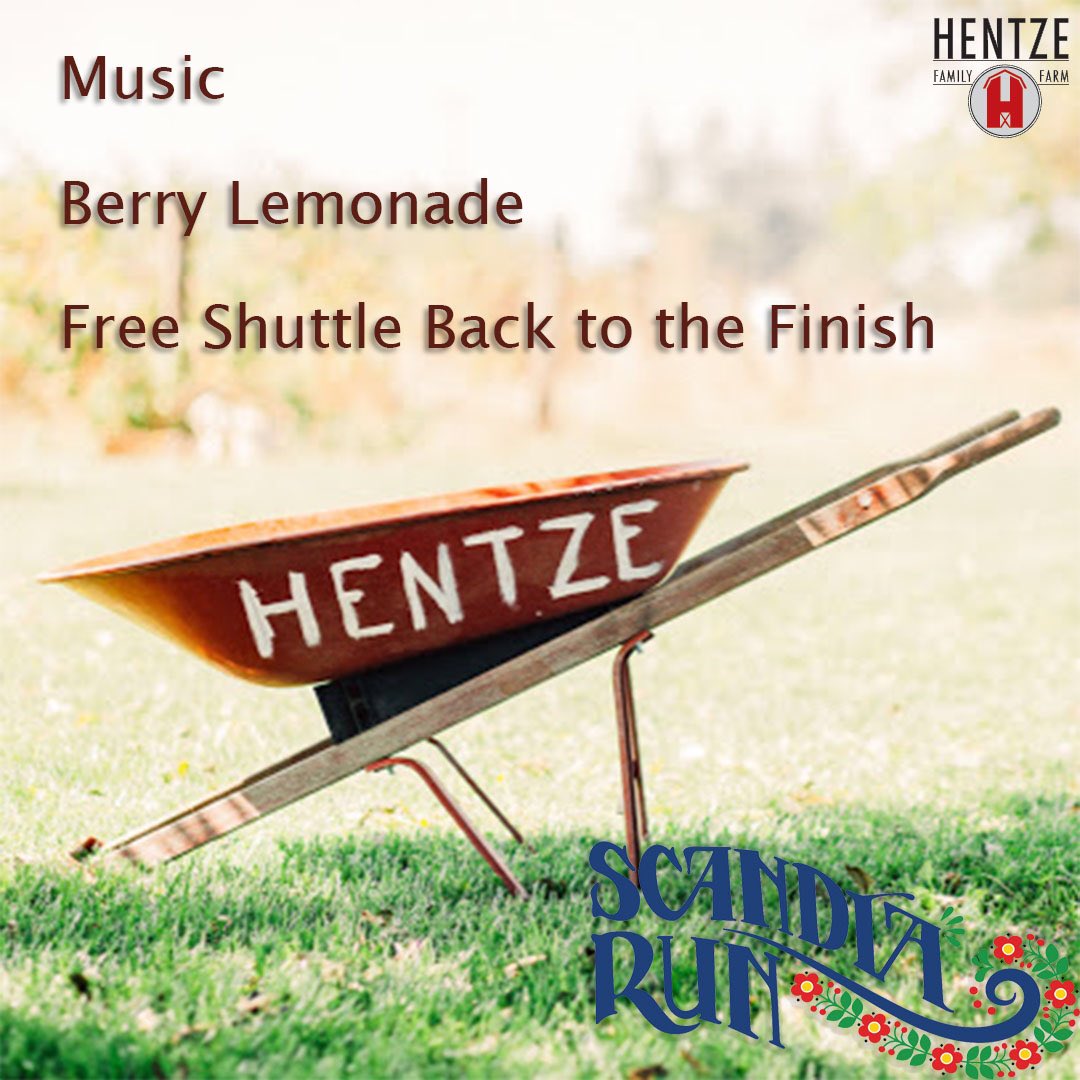 ScandiaRun's tweet photo. participants &amp;spectators are invited to the rest area at Hentze Family Farm for free coffee, berry lemonade, zucchini bread, &amp;music! Free shuttles will run from 7:30-12 Other items will be for sale, &amp;all participants who show there Scandia Run number get 10% off those items! https://t.co/RzoQM6BfQm
