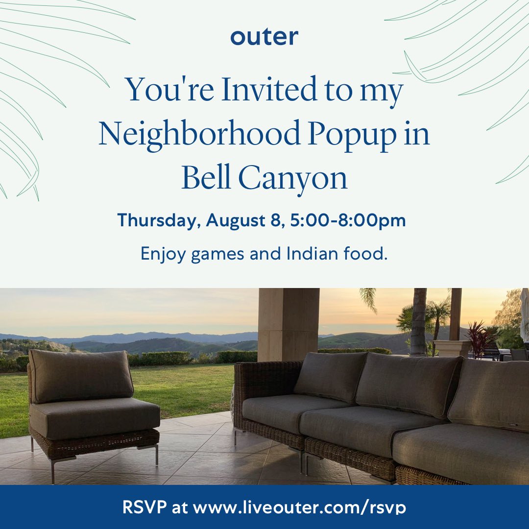 KitchenCurry's tweet photo. #outer furniture is amazing! Come check it out tomorrow, I’ll be serving Indian food too! 5-8pm, please rsvp! https://t.co/yZfbGoooy1