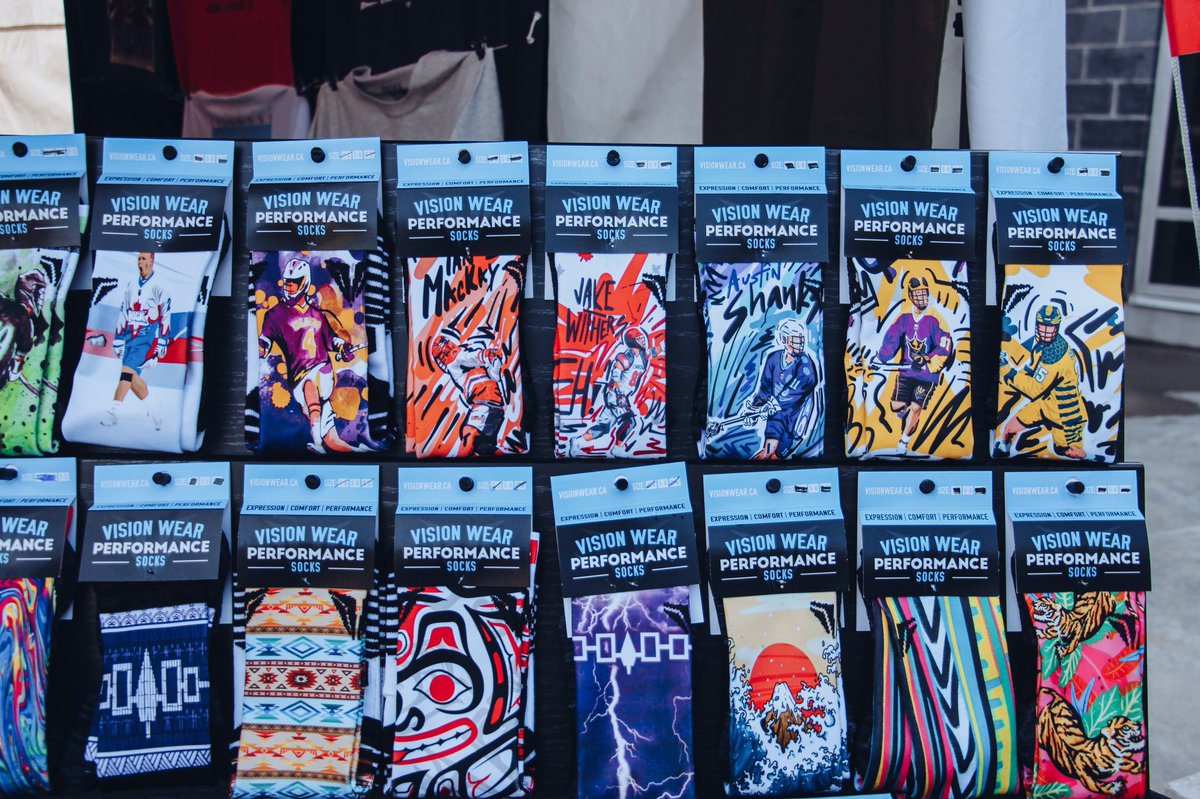 Stop by the <a href="/vision_lacrosse/">Vision Lacrosse Co.</a> tent at Iroquois Park and pick up a pair of performance socks inspired by your favourite <a href="/NLL/">NLL</a> players! #LaxFestXVI