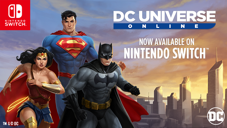 DCUO's tweet photo. Heroes needed! Okay, villains too. DC Universe Online is out now on #NintendoSwitch!

Get Started: https://t.co/C6vcmi3GH4 https://t.co/5WziQRP4NE