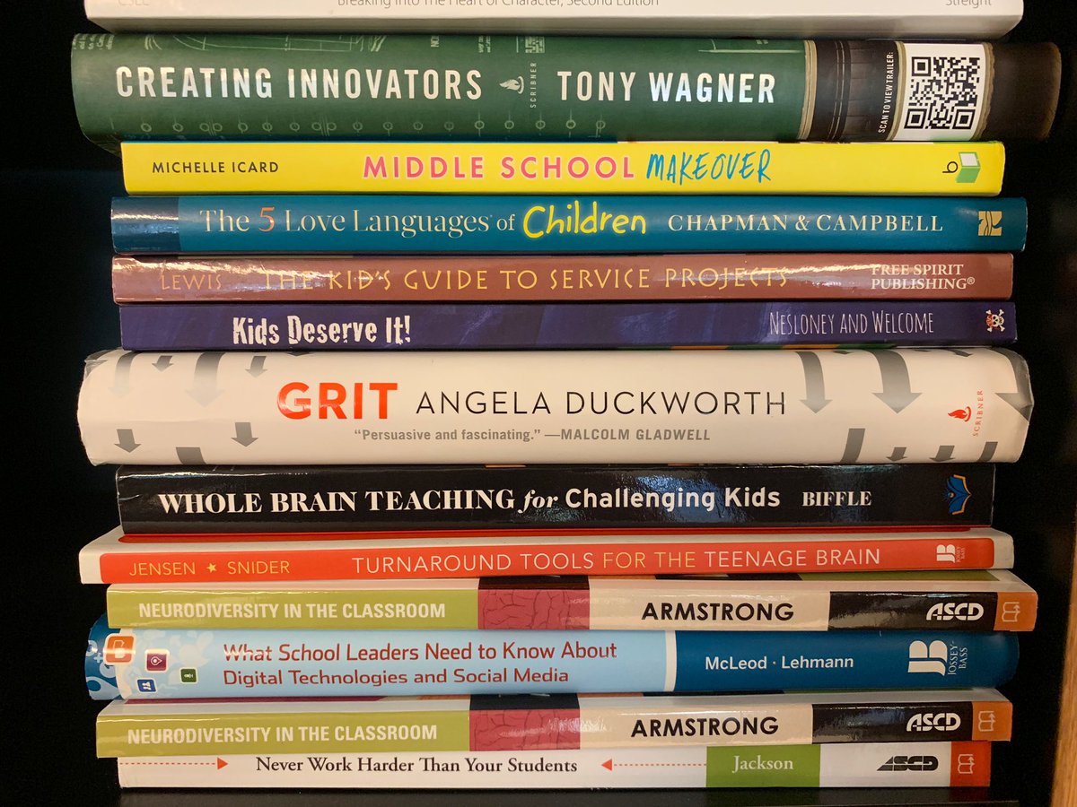 KFMS6th's tweet photo. Teachers have assigned summer reading, too. This summer = The Dyslexic Advantage. Last summer = Whistling Vivaldi. Also pictured are four of my personal favorites from previous years and additional texts. #makeitstick #quiet #isitreallycheating #skinnedknee https://t.co/tnh6qtSp70