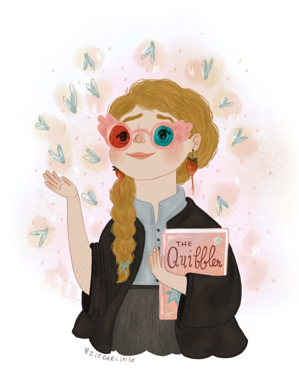 sadlittleacorn's tweet photo. Ages later, this #potterweekprompts one is done. Love me some #lunalovegood. Who’s your fav? ⚡️ https://t.co/RqfxOrPMQp