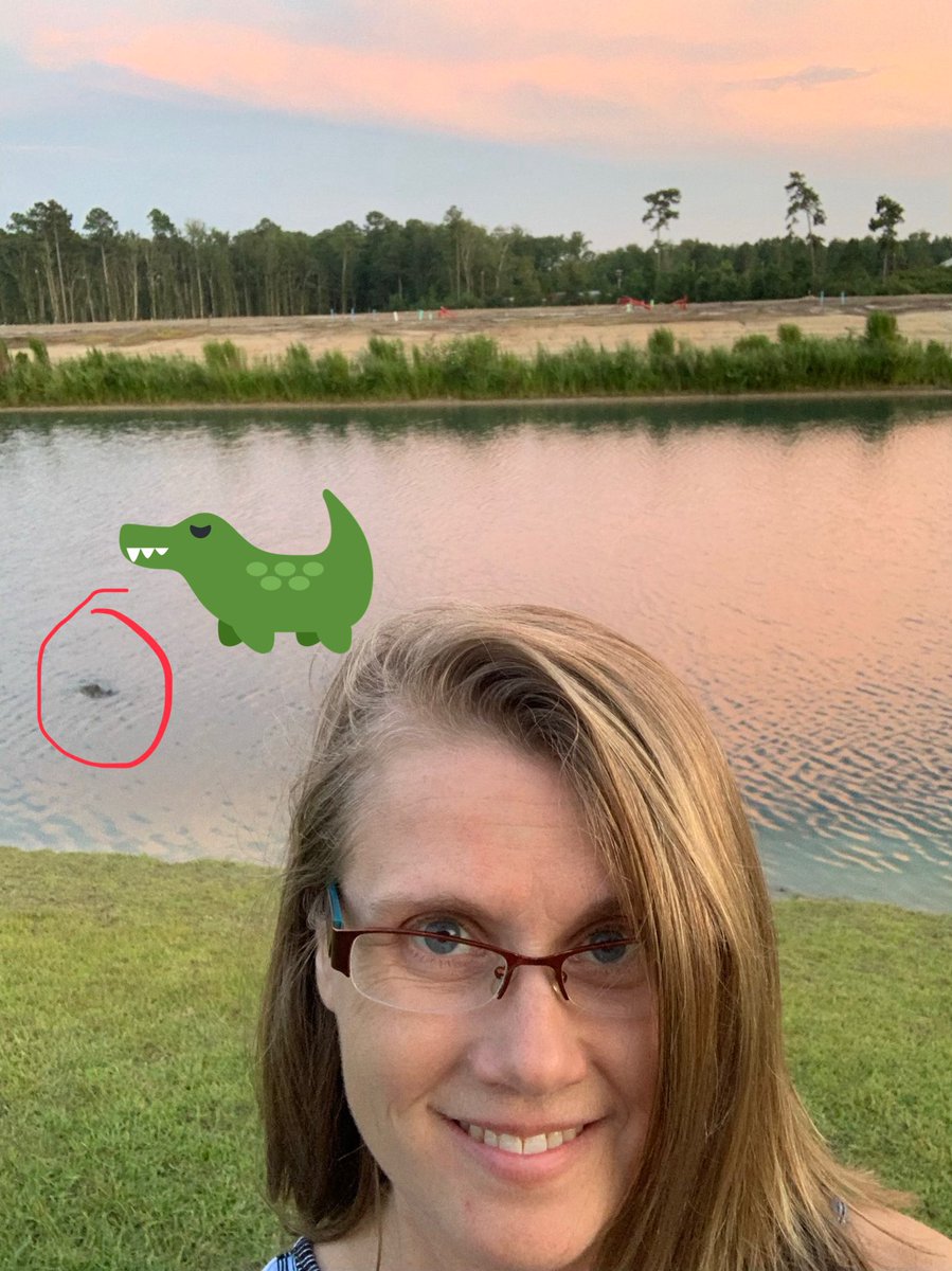 DAAnthony73's tweet photo. Tried to get my sunset selfie - until my dad made me stop cuz the gator 🐊 that invaded the pond in his backyard wanted to photo bomb my pic @CVMonroeEagles #GameOnMonroe #sunsetselfie #didnotwanttobedinner #onlybigenoughtogetmyfoot https://t.co/E6M3sPQk25