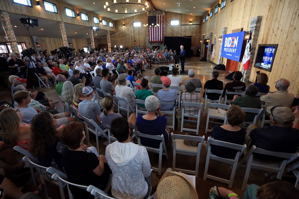 Joe Biden draws dozens for campaign rally in Burlington, Iowa