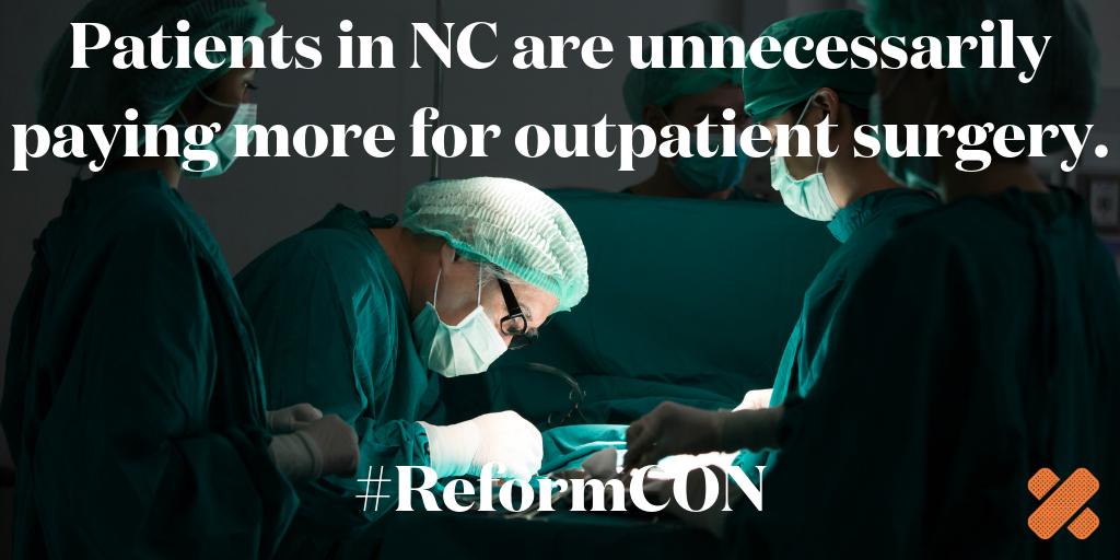 ReformCONnow's tweet photo. Because of the current CON laws for ASCs, North Carolinians are paying more for procedures, services and equipment. #ReformCON #ncleg https://t.co/PSIATeh2eg
