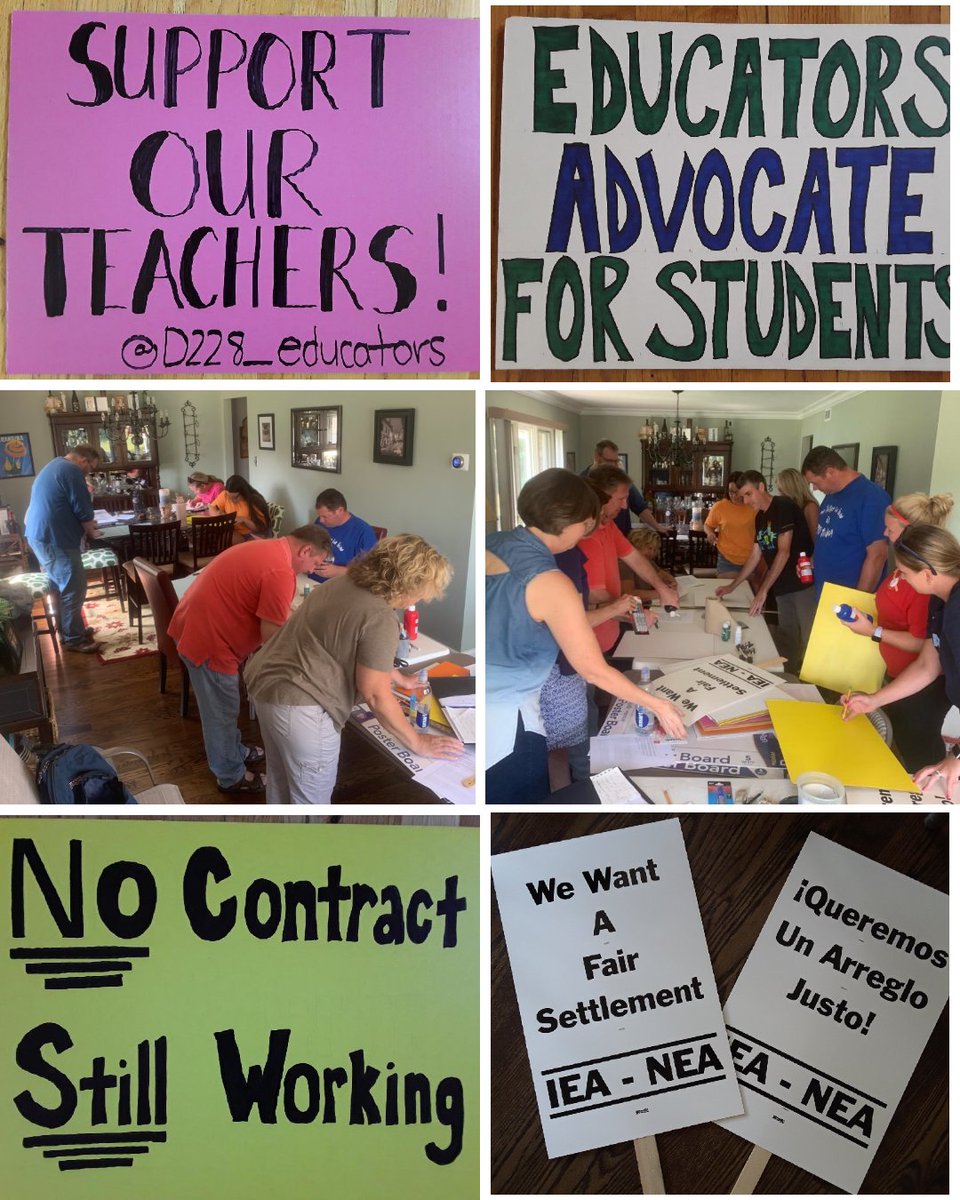 D228Educators's tweet photo. Today our Action Committee gathered to create informational signs for the JFA’s messaging purposes! Special thanks to everyone for donating 3 hours of time to this important cause!
#JFAUnited #StrongerTogether #StrongEducatorsStrongStudents #NoContractStillWorking @ieanea https://t.co/ZYvkUSwZmw