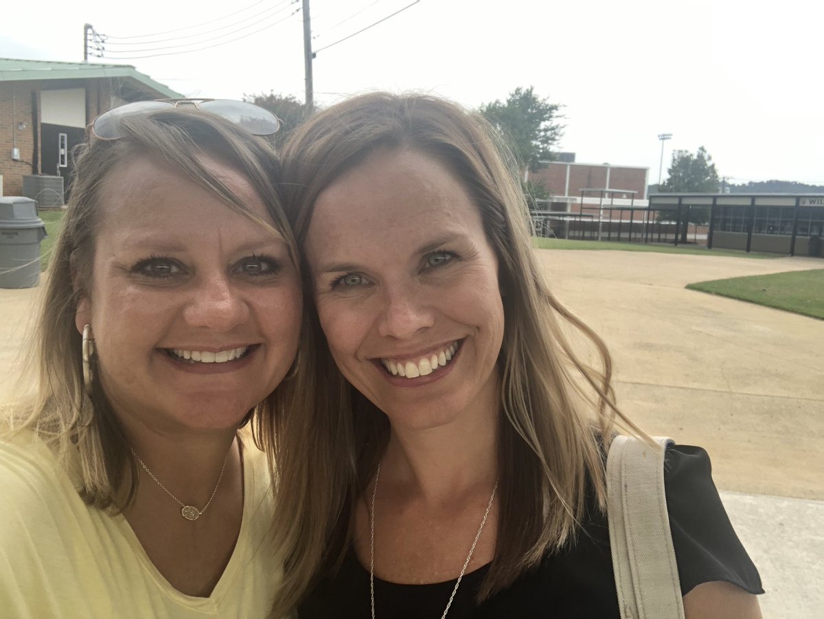CheriKLong's tweet photo. My first day as a Fort Payne Wildcat with one of my favorite people!! 💛🖤 https://t.co/vR2iTxgcvd