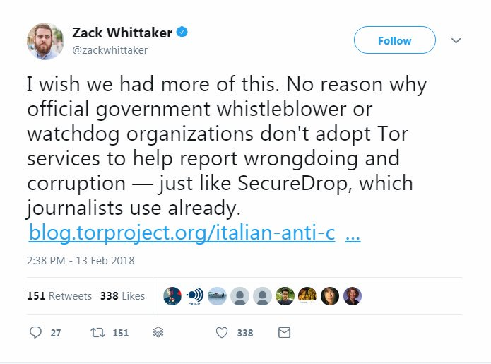 prayingmedic's tweet photo. 31)  Edward Snowden retweeted Zack Whittaker, who touted Italy's adoption of the Tor browser. He also mentioned the value of SecureDrop which journalists use to communicate with whistleblowers. 

https://t.co/C1vRkADRBk https://t.co/iU2qUDgFvY