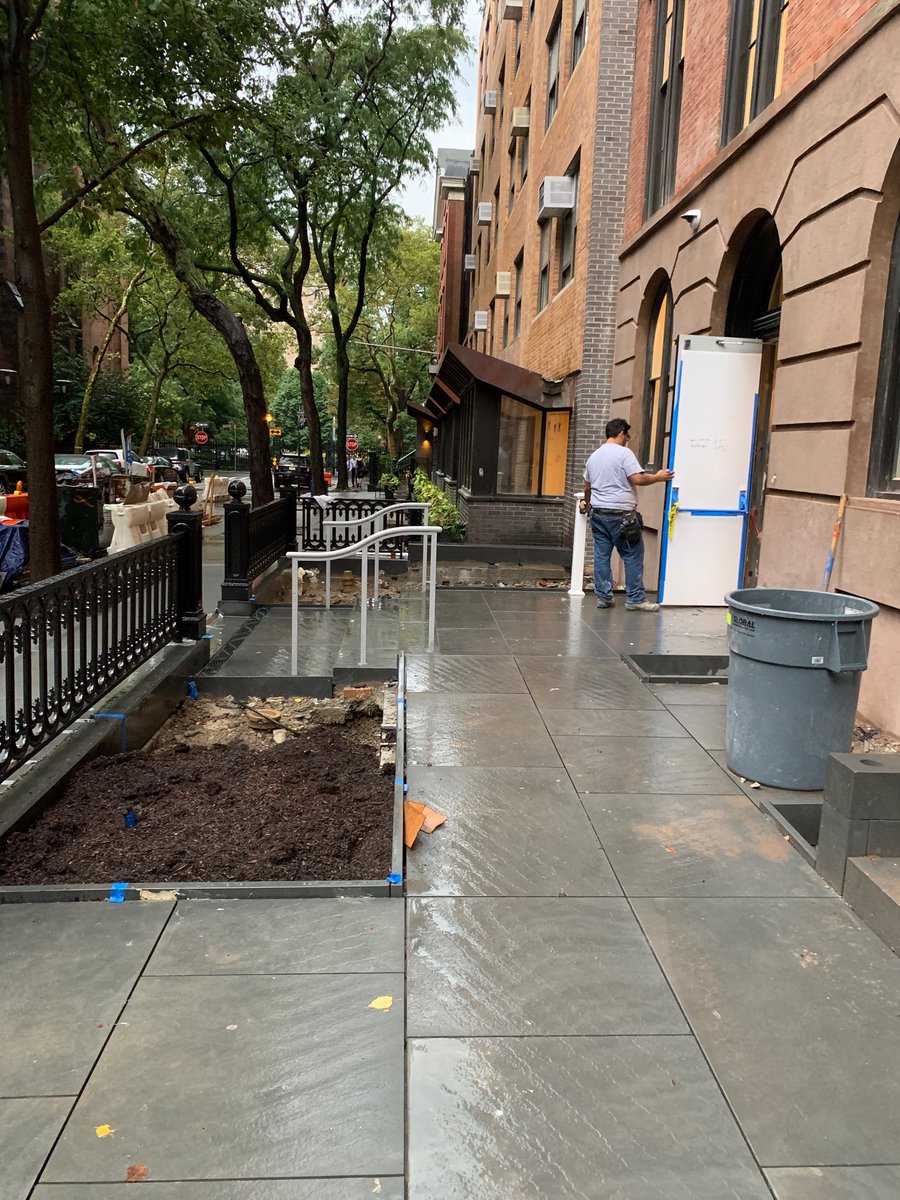 The front courtyards have been combined to create a capacious area for seating and greenery ⁦<a href="/FriendsSeminary/">Friends Seminary</a>⁩ community + green sustainability + access.