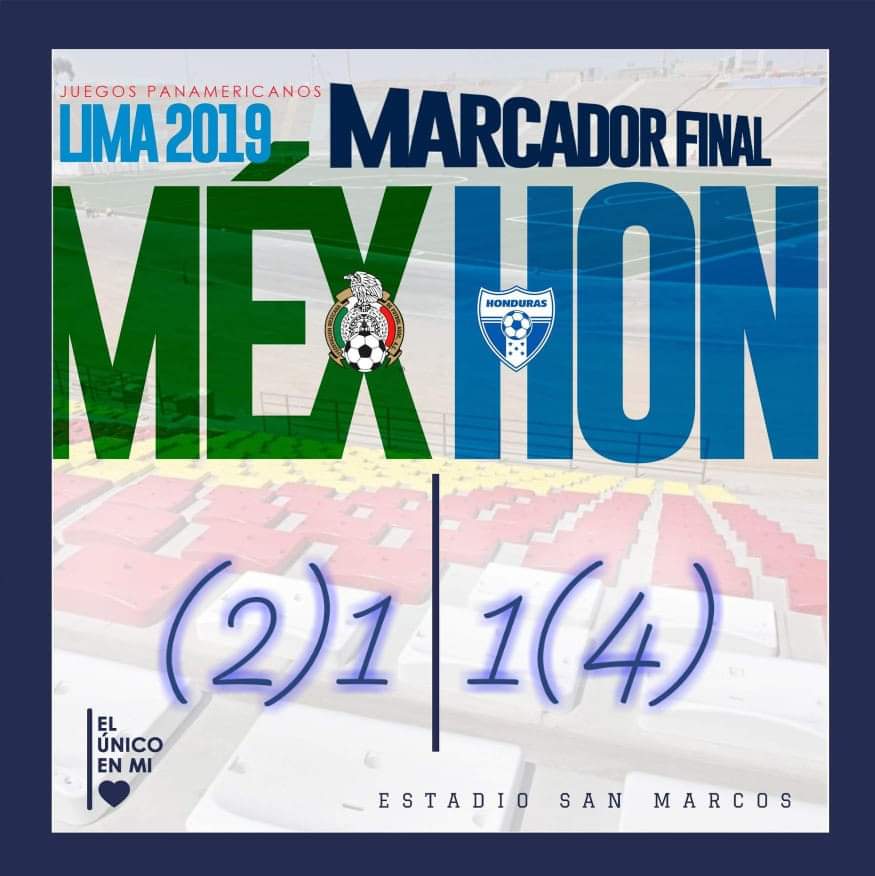 Tuzos's tweet photo. En la Semifinal de Panamericanos @Lima2019Juegos 2019, @miseleccionmx #Sub22 cae 2-4 en penales frente a Honduras 🇭🇳
Nuestros Tuzos: Pablo López y Kevin Álvarez buscarán obtener con el #TriSub22 la Medalla de Bronce 🥉
#PasiónYOrgullo 🇲🇽 #OrgulloTuzo
#CanteraTuza #ElÚnicoEnMi💙 https://t.co/kmB9StXFZV