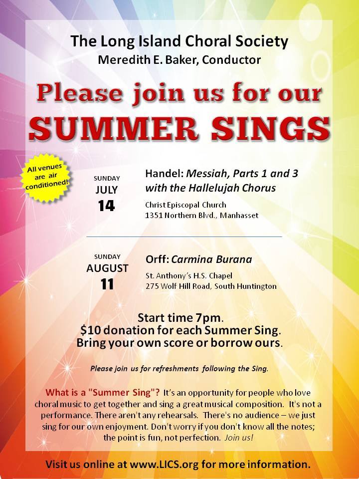 LIChoral's tweet photo. Join us for a summer sing on Sunday 8/11! #LIChoral #Sing #Chorus #LongIslandMusic #LongIslandChorus https://t.co/ZLbgGpZUvK