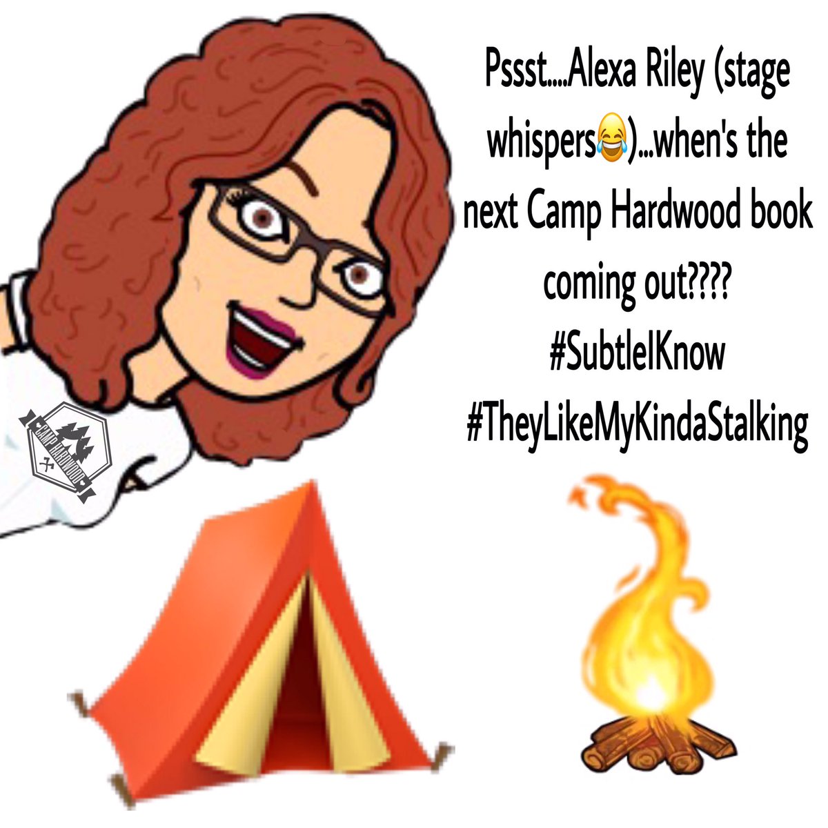 booksnobsue's tweet photo. Pssst...@_AlexaRiley (stage whispers😂)...when’s the next Camp Hardwood book coming out????

#SubtleIKnow #LikeADamnMackTruck #TheyLikeMyKindaStalking  #AlexaRileyUnited #AlexaRileyStrong #AllThingsAlexaRiley #CampHardwood #NextBookPlease #LikeNowish https://t.co/pVQBSS2nqQ