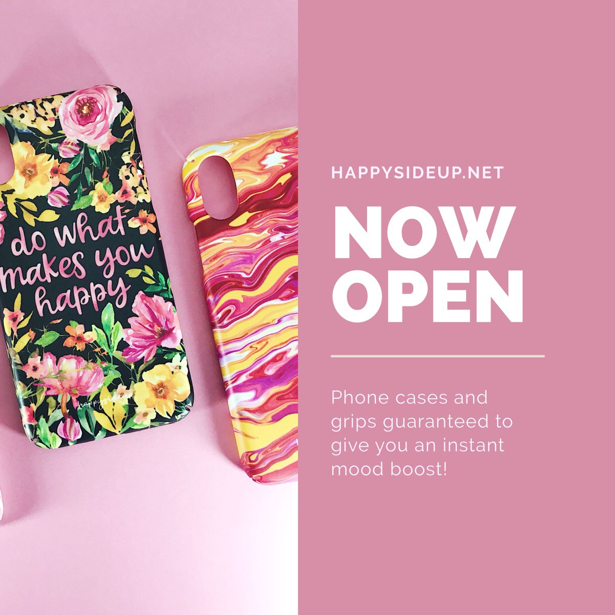 happysideup_ph's tweet photo. Our online shop is now up and running! 🎉

From today until the 16th only, get 1 free grip with every order with at least 1 case! 👍🏻

Find your happy case today at https://t.co/TlfreHhyga 💖

#happysideup #happycase https://t.co/n058XUC6wD