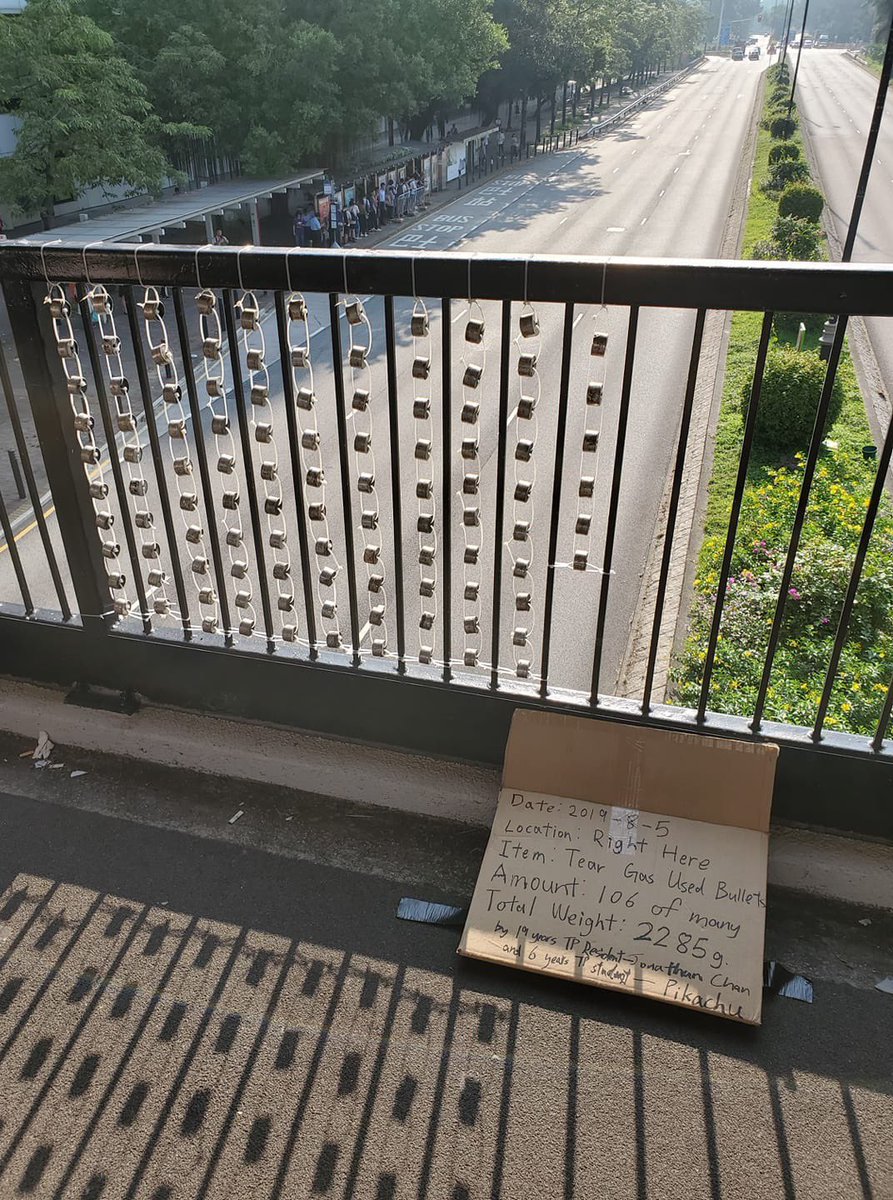 rachel_cheung1's tweet photo. Someone has turned the 106 tear gas shells used in Tai Po on Aug 5 into an art installation. #antiELAB https://t.co/QAq59SQIos