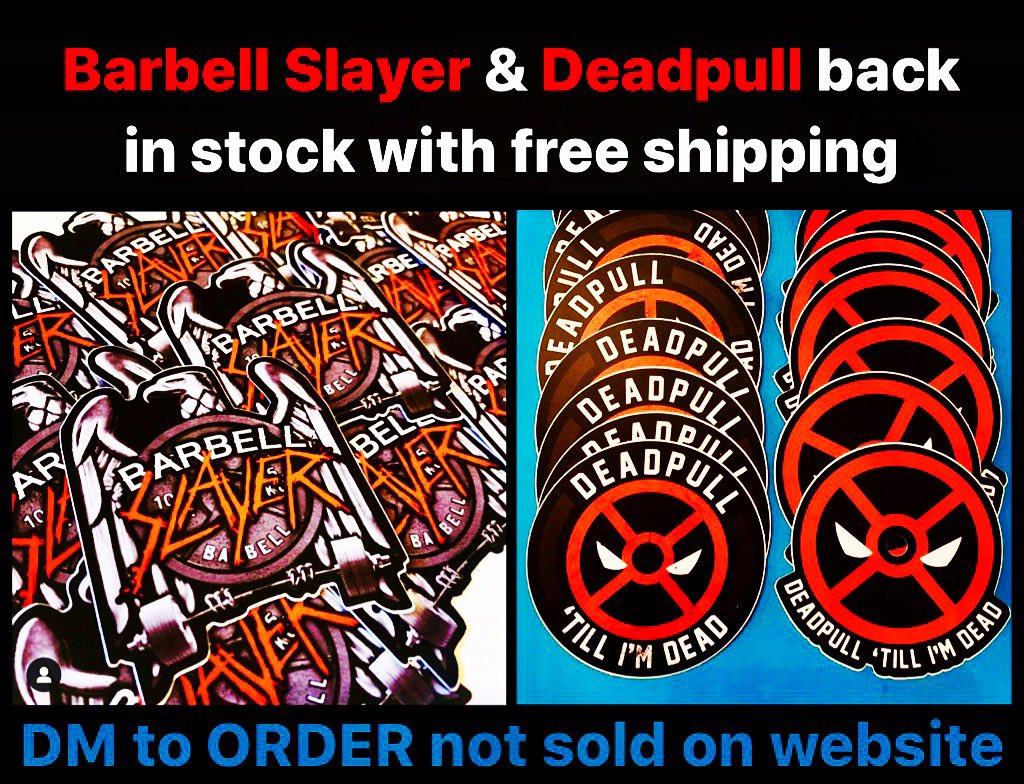 DEADLIFTTIDEAD's tweet photo. Who wants stickers?! #deadpull #barbellslayer #powerlifting #stickers https://t.co/f9LZqhUqhe