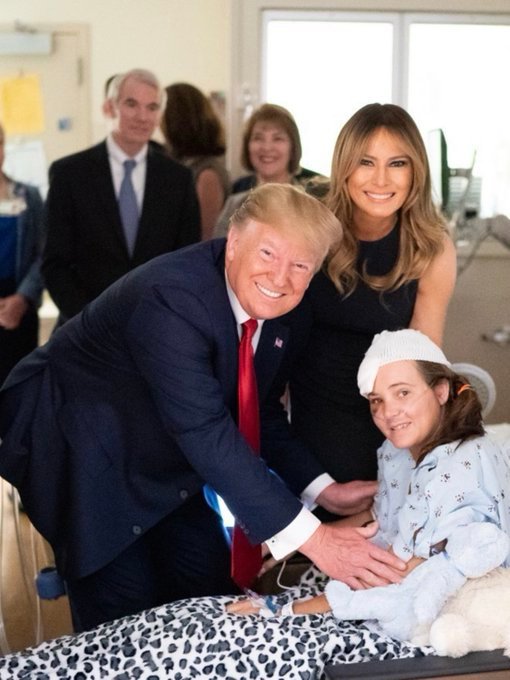 JohnRMoffitt's tweet photo. Knowing where #Trump feels free to grab young women, we should be glad his wife is there to keep an eye on him. As he makes propaganda videos for his 2020 campaign.
#ShamelessPosing
#ShootingVictims https://t.co/Wnv4Dkeyte
