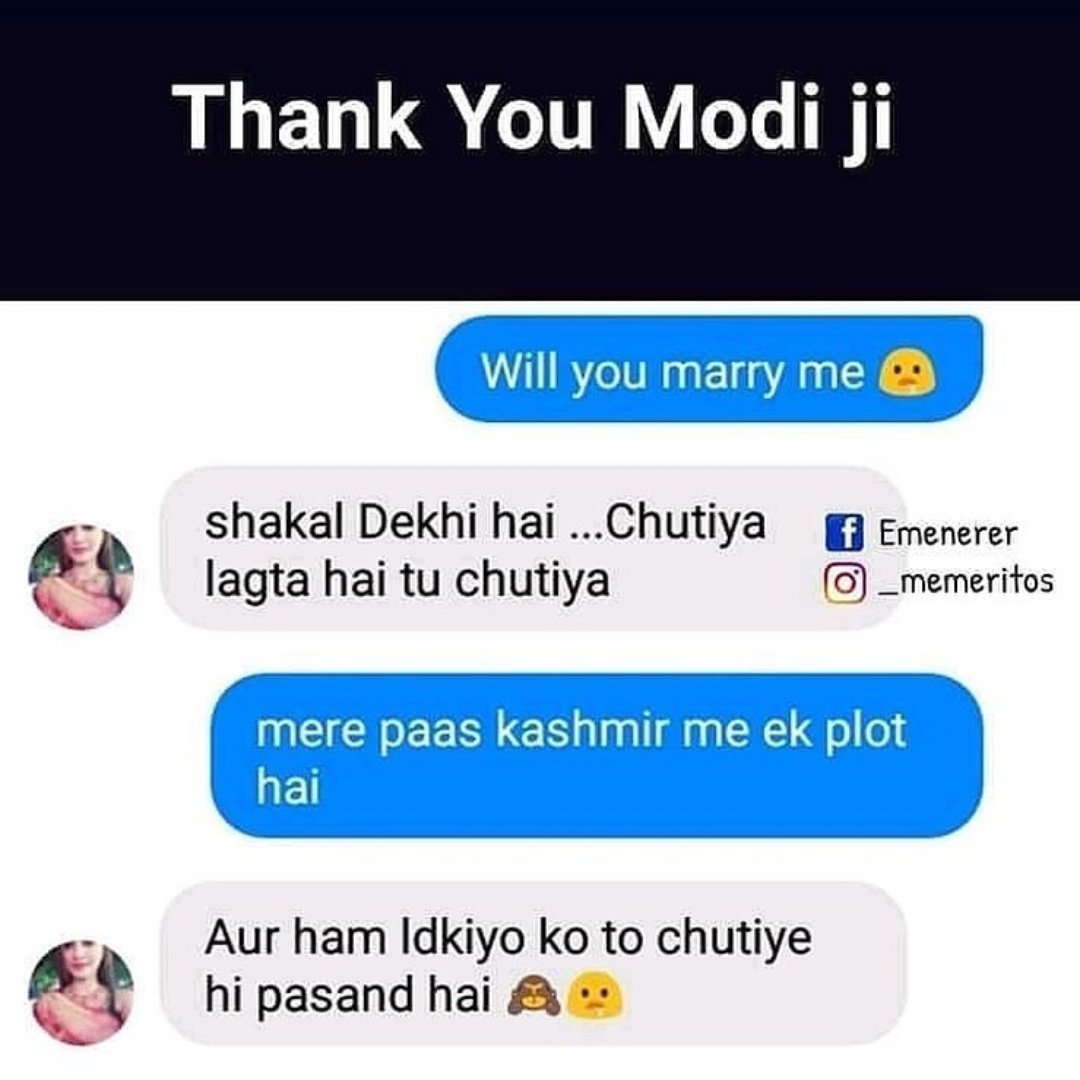 MeTrouble_maker's tweet photo. #Thanku @narendramodi #sir 😂
#Article370Scrapped 
🇮🇳 https://t.co/FunrUhpwNu