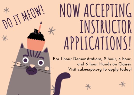 ICESCakes's tweet photo. Now accepting Instructor Applications! https://t.co/0dqunqNEac #cakeexpo #cakeclasses #cakeexpo2020 #cakedecoraring #icescake #icescakes https://t.co/6Ys5DDJZoC