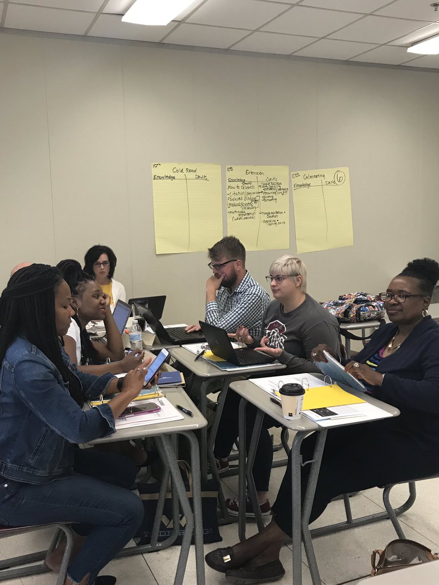 DrTWhitlock's tweet photo. ELA teachers dive into the Why of Guidebooks and start unit planning. #contentleadersforthewin #opsbbuildingbridges @theelliehilton @DonCoker8 @ToddGuice https://t.co/JEezBA1bjB