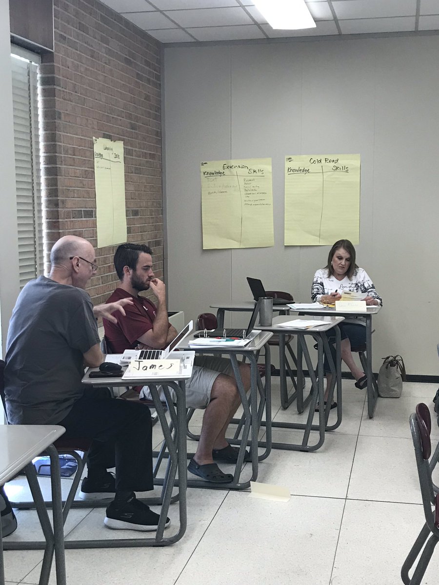 DrTWhitlock's tweet photo. ELA teachers dive into the Why of Guidebooks and start unit planning. #contentleadersforthewin #opsbbuildingbridges @theelliehilton @DonCoker8 @ToddGuice https://t.co/JEezBA1bjB